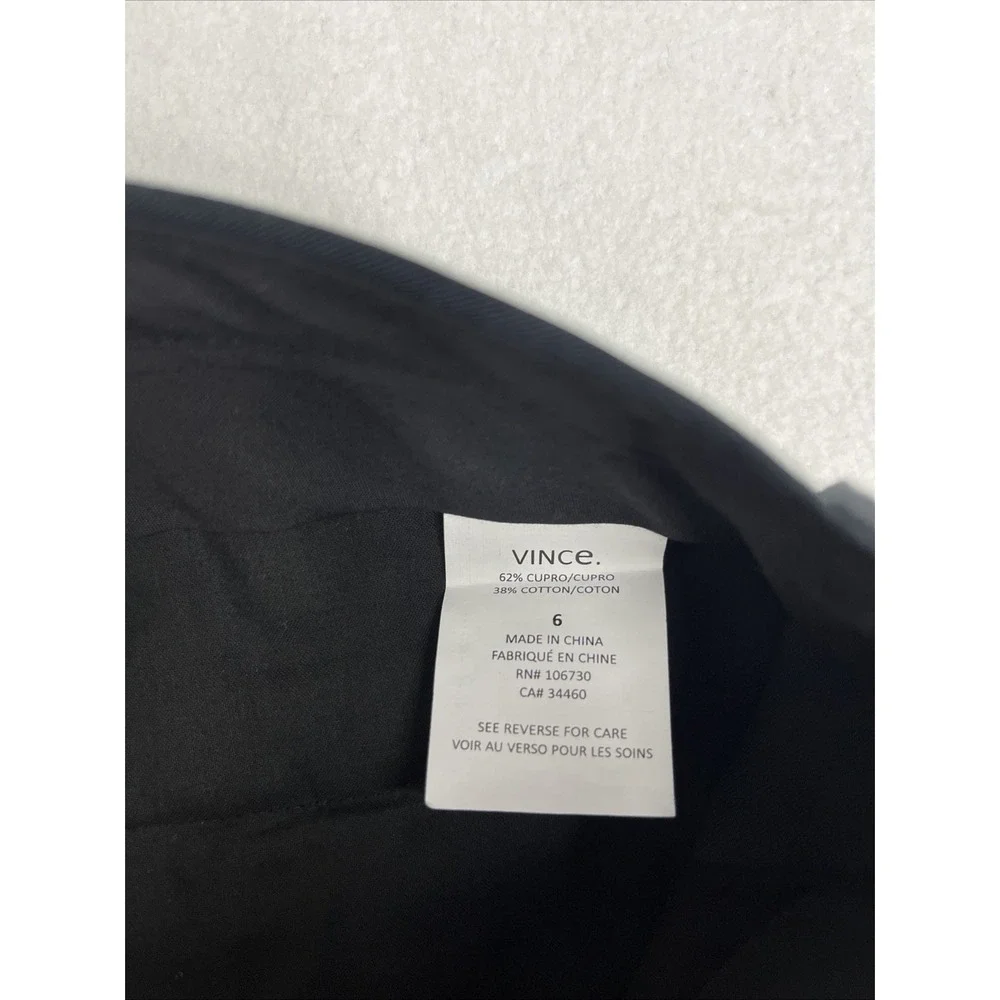 Vince Black Cupro Blend Woven Jogger Pants Tapered Ankle Size 6 V146320738